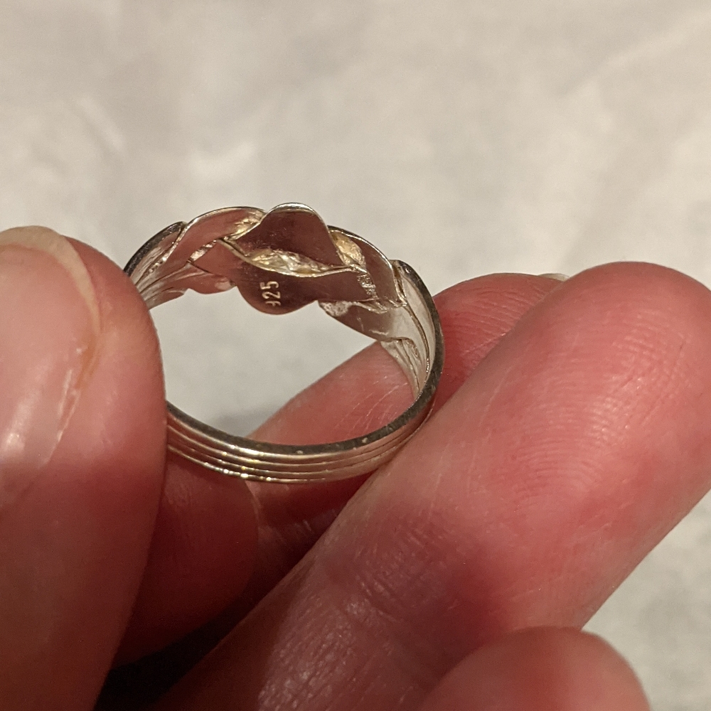 4 Band Puzzle Ring .925 Silver - Picture 5 of 11